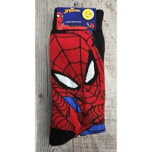 HYP SPIDER MAN 2 Pair NEW Crew Socks Size 6 - 12 Marvel Comics UNISEX